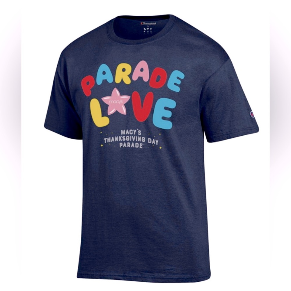 Macy’s Thanksgiving Day Parade Love T-Shirt ✨ Navy Size Large | Macy’s logo